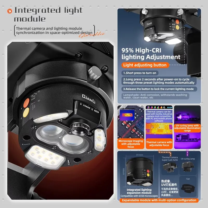 Microscopio Trinocular Qianli  - Electronic Repair reseña y precio